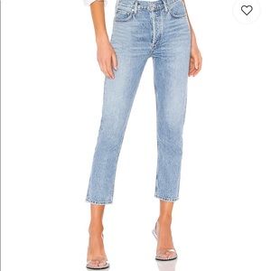 AGOLDE Riley high rise straight crop in Blur